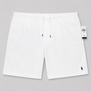Polo Ralph Lauren NEW Mens 3LT Shorts White Stretch Classic Fit Drawstring